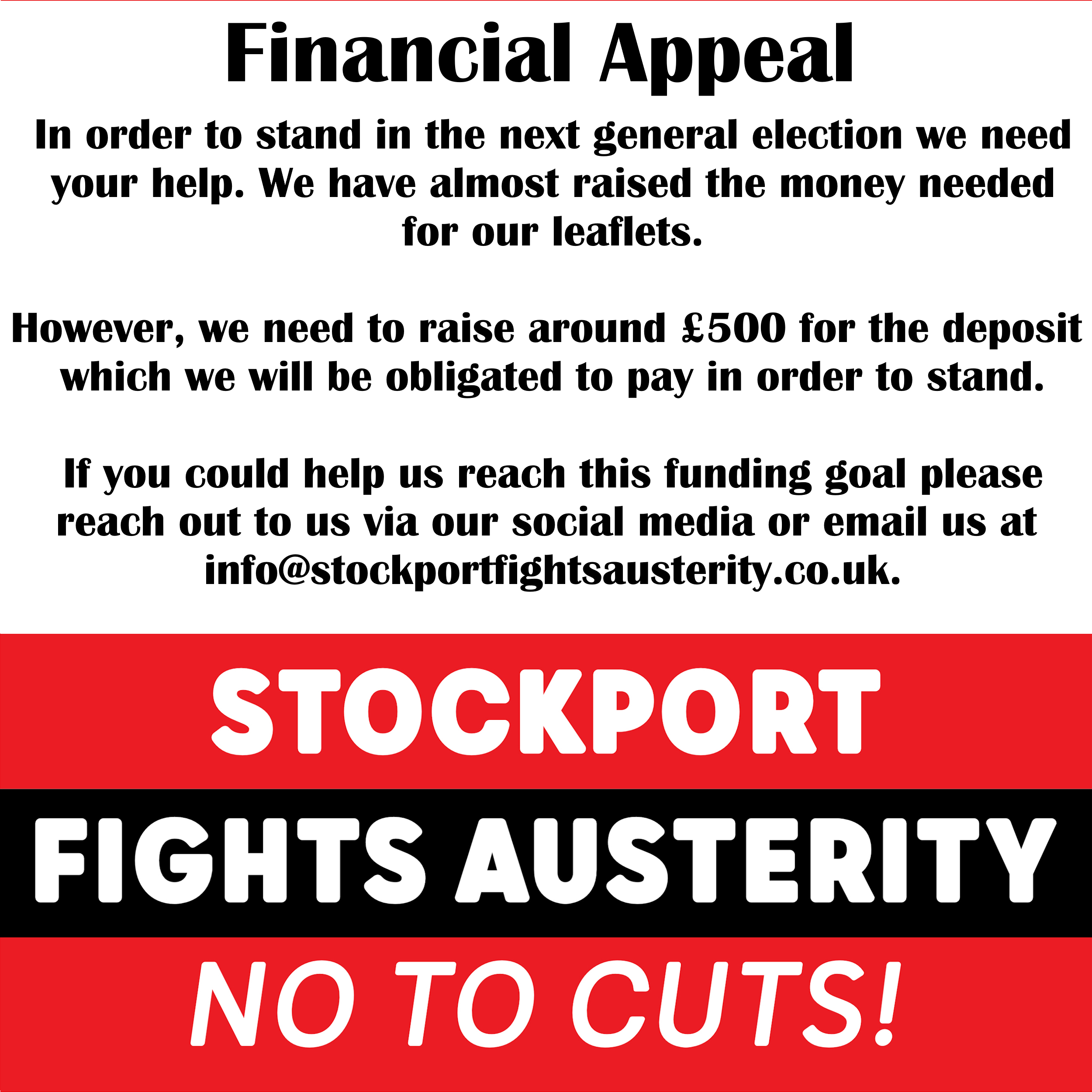 an image containing the party's logo and the text from the article